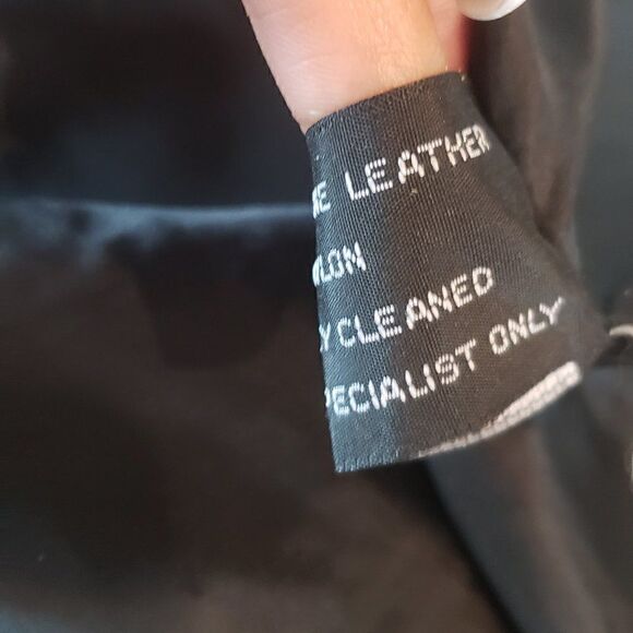 Beyond Sport Black Belted Leather Jacket Size Medium - Picture 9 of 10